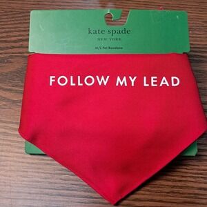 Kate Spade Pet Bandana Woof Colorblock‎ Follow My Lead Dog Scarf M/L Pink